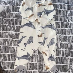 Carter's White and Gray Bodysuit with Playful Shark Design